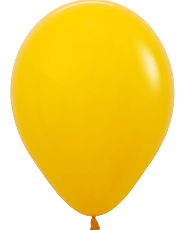 Globo Latex R12 Sempertex Fashion Solido Amarillo Miel 30cm En Bolsa De 12 Unidades