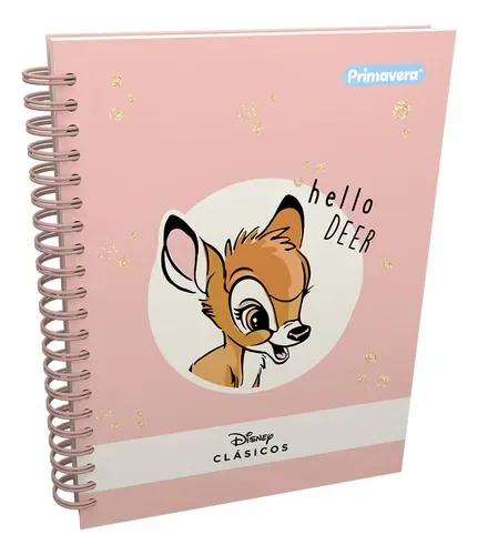 cuaderno primavera argollado 80 hojas personajes disney