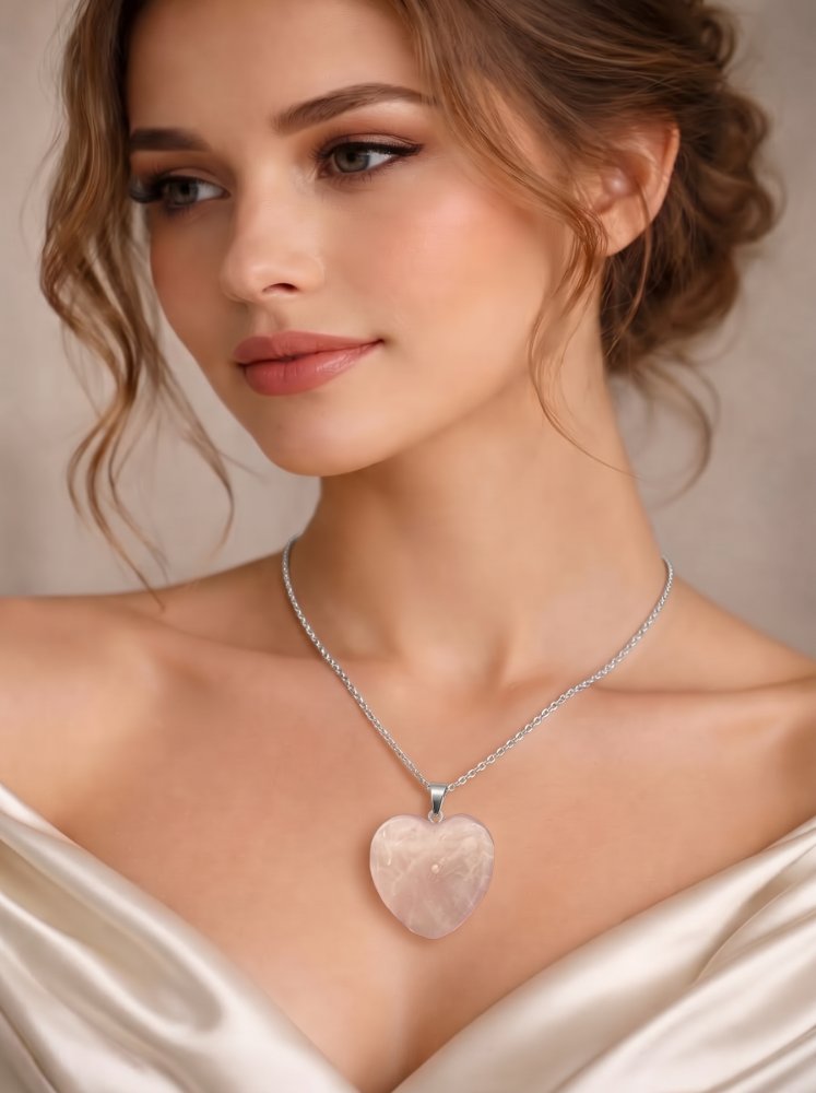 Collar con cuarzo rosado