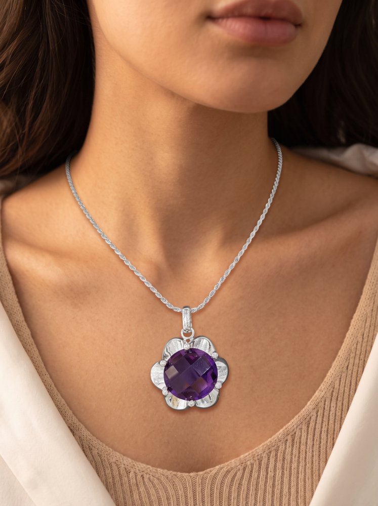Cadena plata dije morado