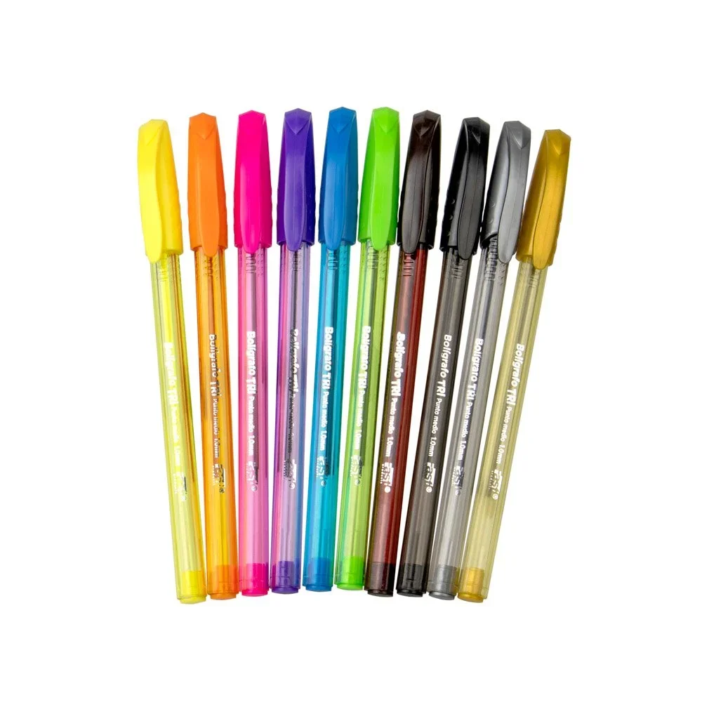 BOLIGRAFO FAST TRI MEDIANO 1.0MM FASHION BX10 COLORES