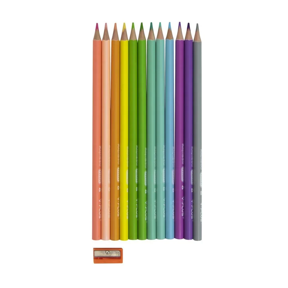 CRAYON DE MADERA Y-PLUS STAR PASTEL 12 COLORES