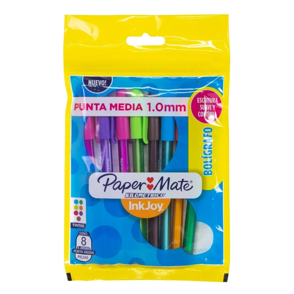 BOLIGRAFO PAPER MATE KILOMETRICO 100 BX8 COLORES