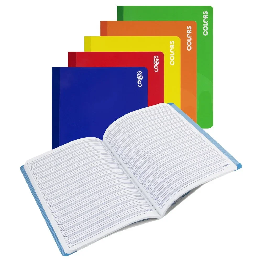 CUADERNO COSIDO VIVO 100HOJAS GRANDE DOBLE LÍNEA