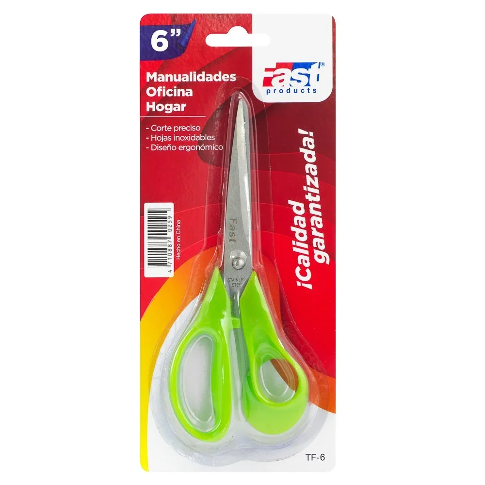 TIJERA FAST DE 6" OJO GRANDE EN BLISTER
