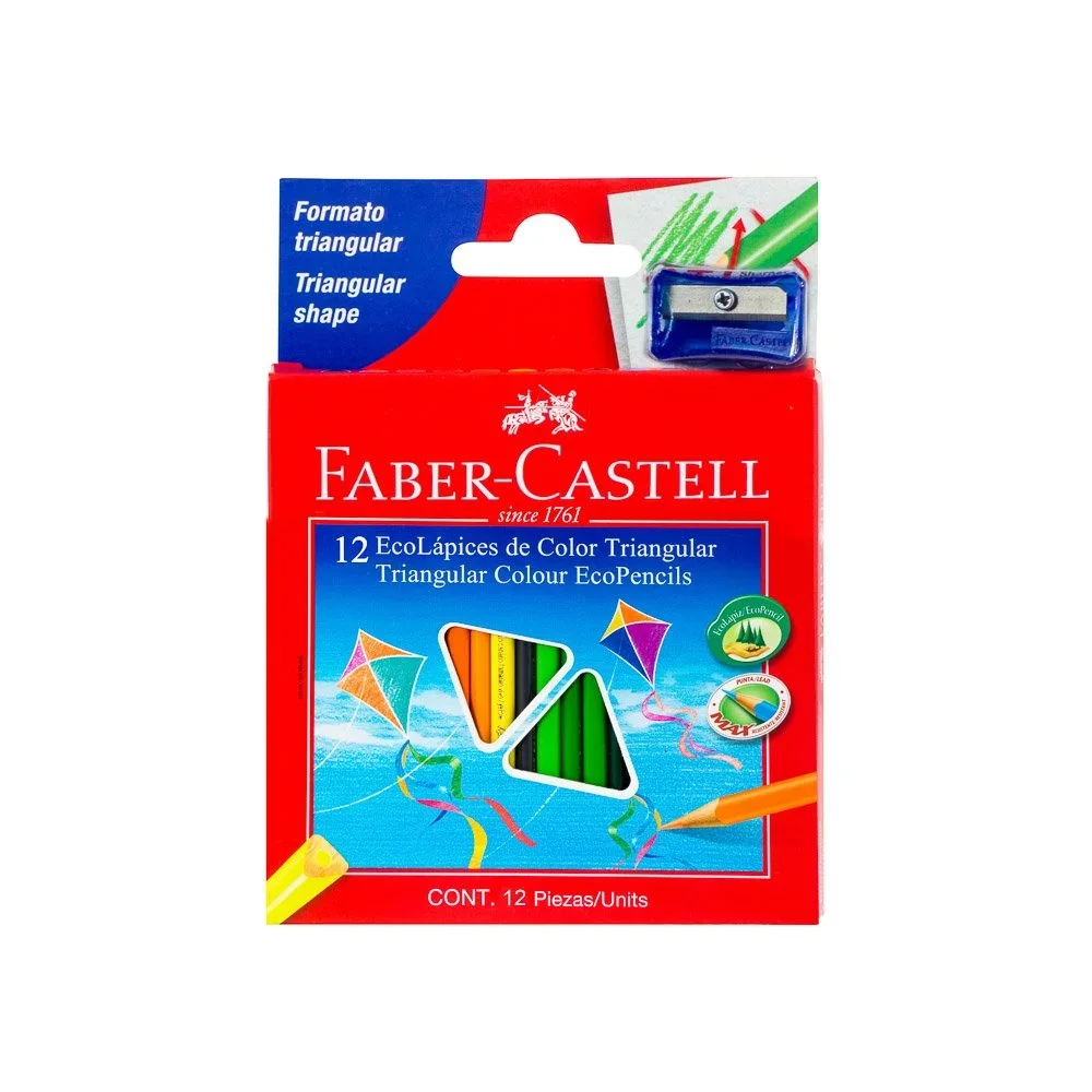CRAYON DE MADERA FABER CASTELL 12 COLORES CORTO