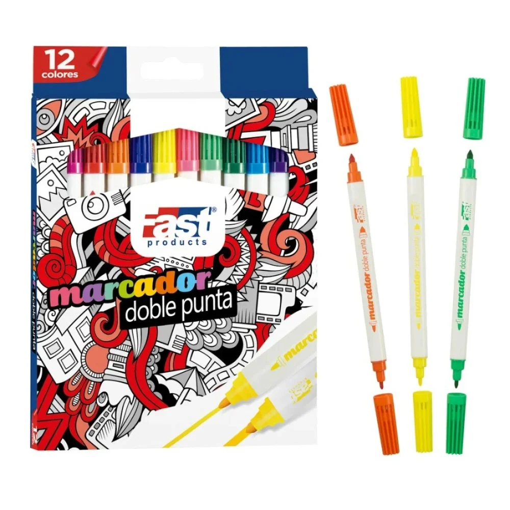MARCADORES EN ESTUCHE FAST DOB PUNTA 12C