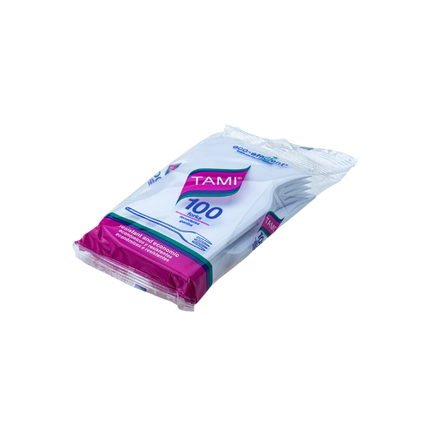 Tenedor Desechable Tami x100un