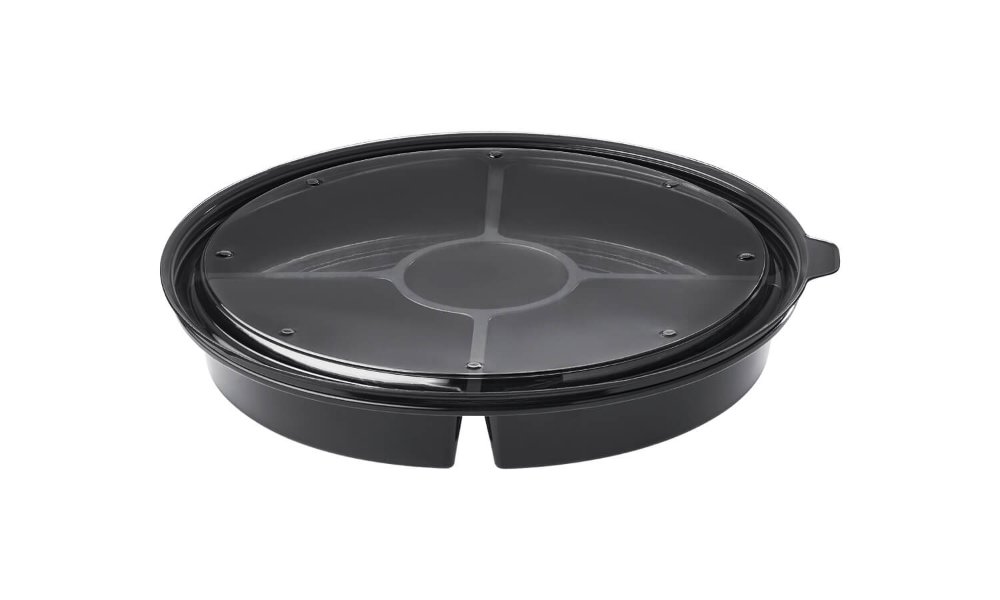 Contenedor 4 divisiones negro con tapa