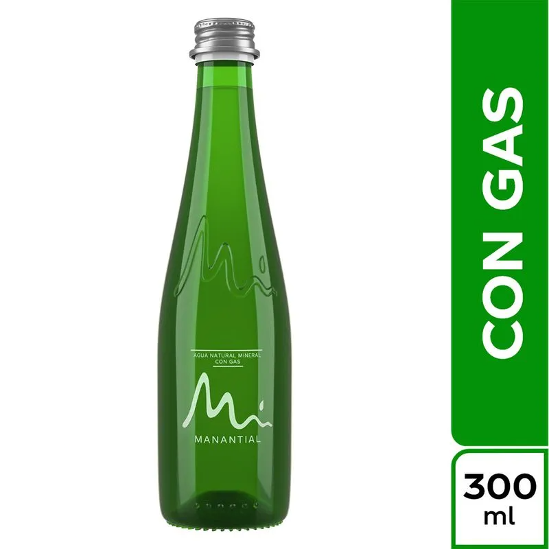 AGUA MANANTIAL GAS VIDRIO x 300ML