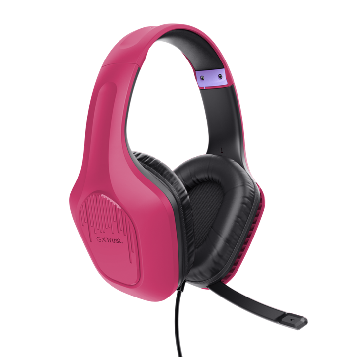AUDIFONOS GAMER ZIROX GXT 415 CON MICROFONO ROSADO TRUST