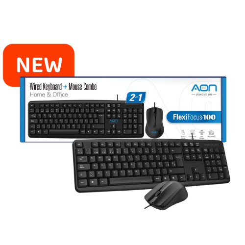 COMBO TECLADO MOUSE FLEXIFOCUS AON