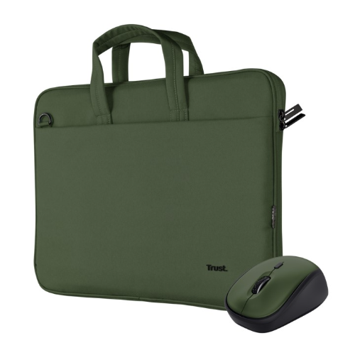 MALETIN TRUST BOLONGA LAPTOP CON MOUSE VERDE 16"