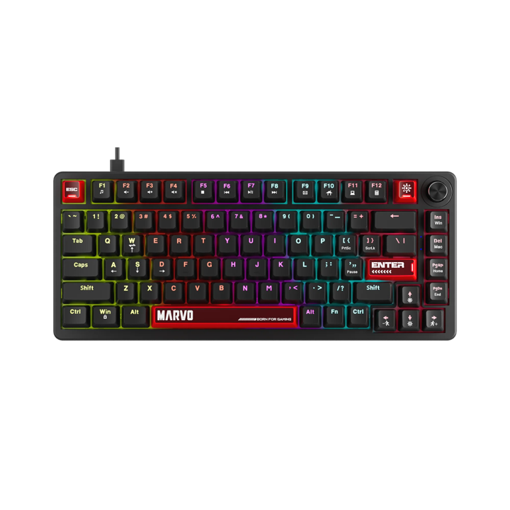 TECLADO GAMER ARMA 82 MECANICO MARVO RGB