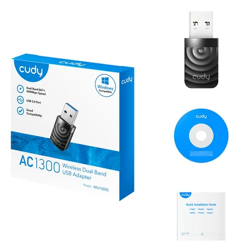 ANTENA USB WIFI CUDY NANO WU1300 DOBLE BANDA  ADAPTADOR