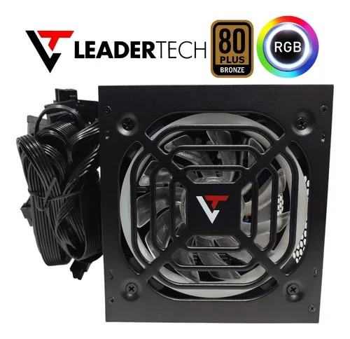 FDP 600W LEADERTECH 80 PLUS BRONCE RGB NEGRO