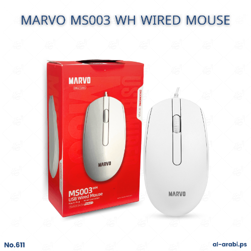 MOUSE MARVO ESTANDAR BLANCO MS003