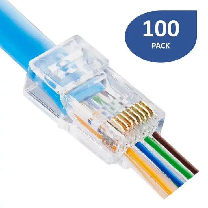CONECTOR RJ45 CAT6 PASANTE PACK 100