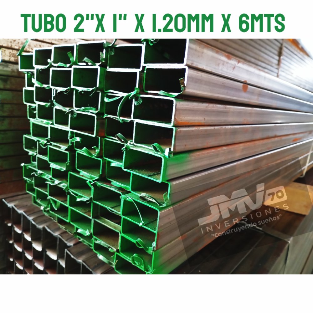 Tubo 2"x1" x 1.20mm x 6mtrs PUNTA VERDE