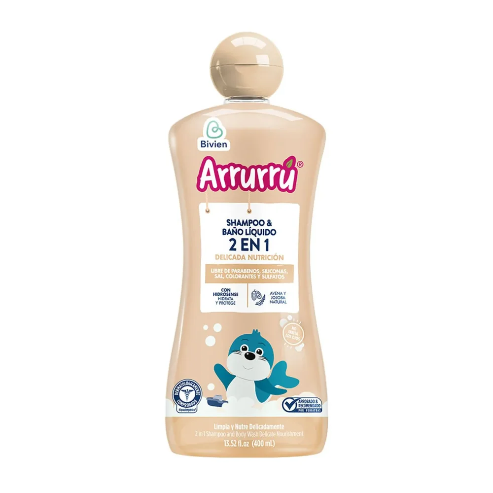 Shampoo Arrurru baño liquido 2 en 1 delicada nutrición x400ml