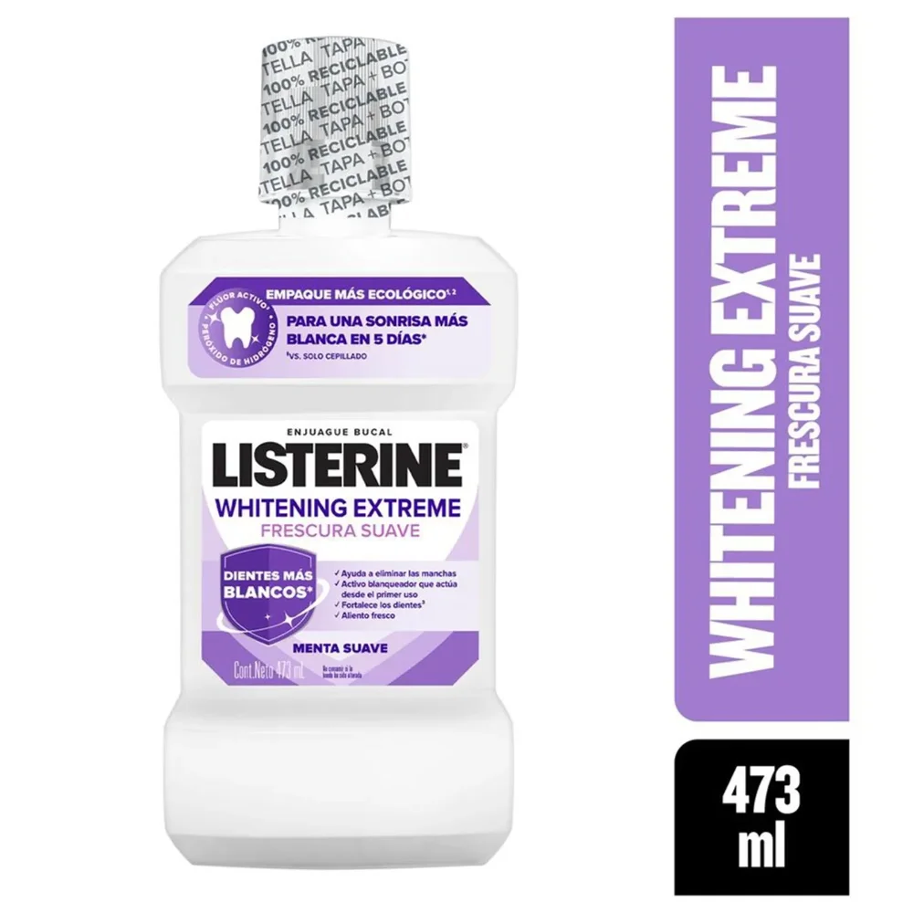 Enjuague Bucal Listerine Whitening Extreme Frescura Suave 473 ml