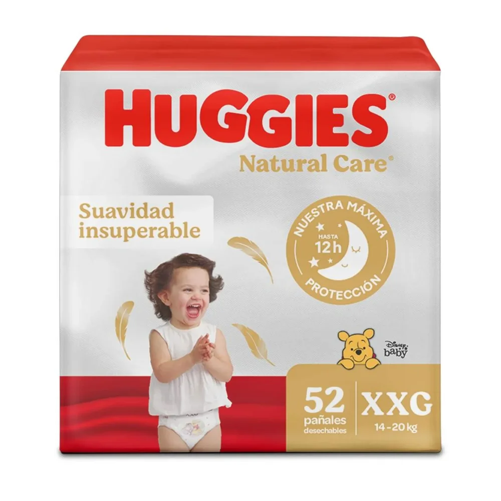 Pañales Huggies Natural Care XXG 52 Unidades