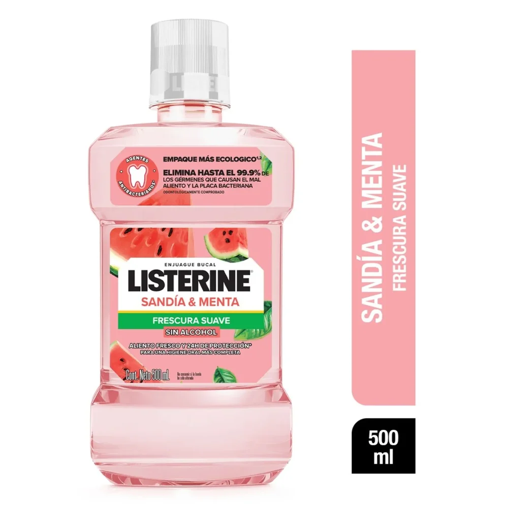 Enjuague Bucal Listerine Sandía Frescura Suave 500ml