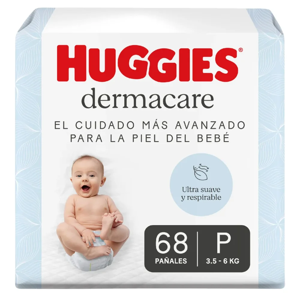 Pañales Huggies Dermacare Etapa 1/P Cuidado Mas Avanzado para la Piel 68U