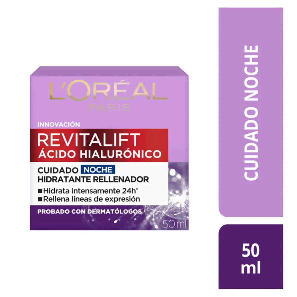 Crema Noche Revitalift Anti Arrugas Ácido Hialuronico Loreal Paris