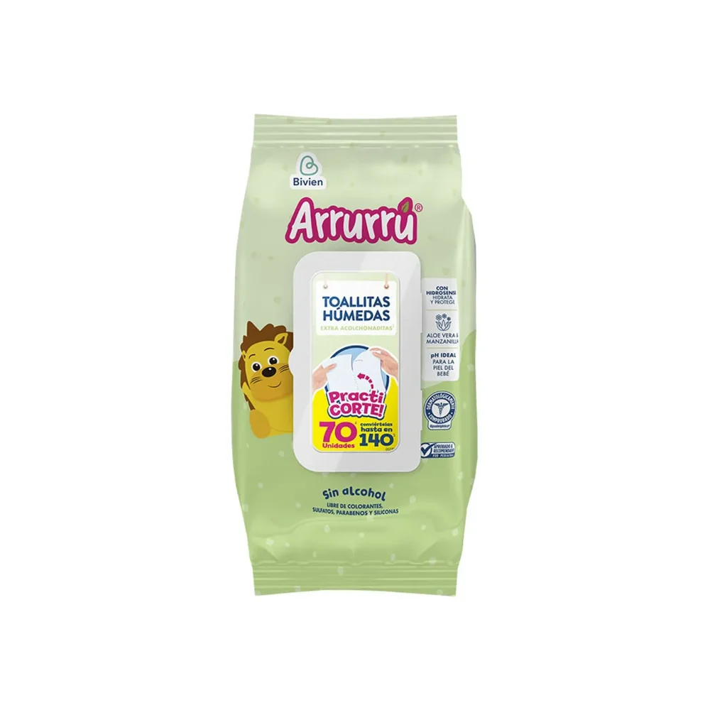 Toallitas Arrurru aloe vera manzanilla x 70und