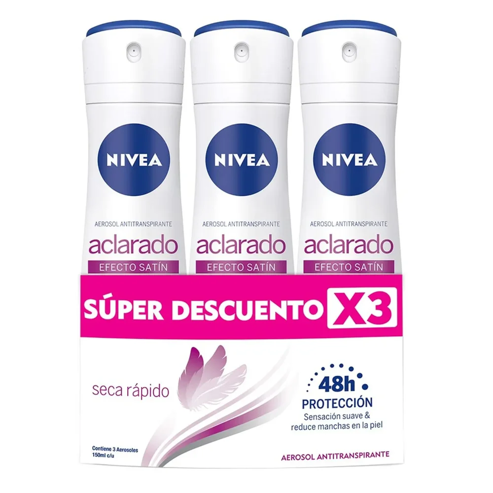 Desodorante Nivea Men Satín Aerosol x3Und x150ml C-U