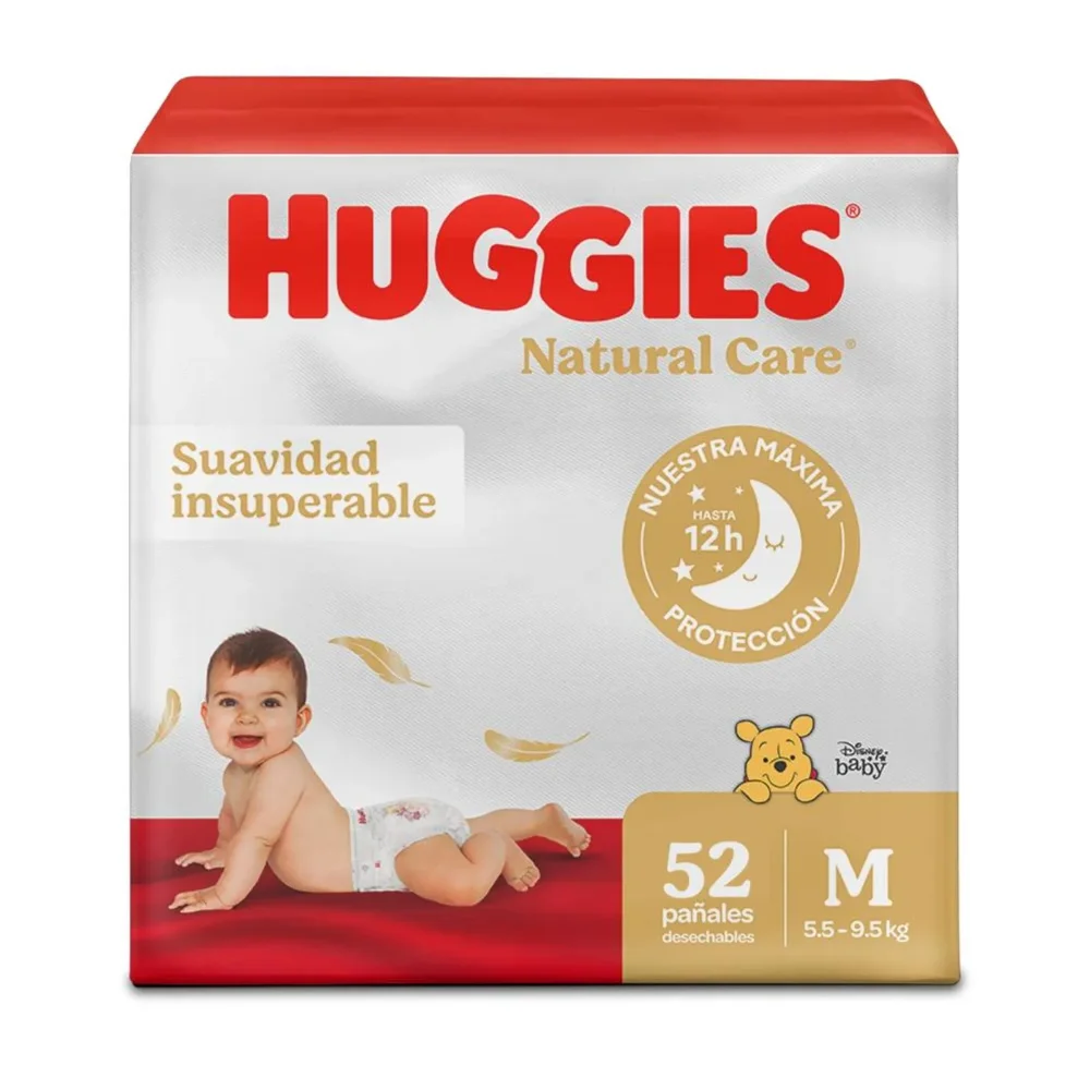 Pañales Huggies Natural Care M 60 Unidades