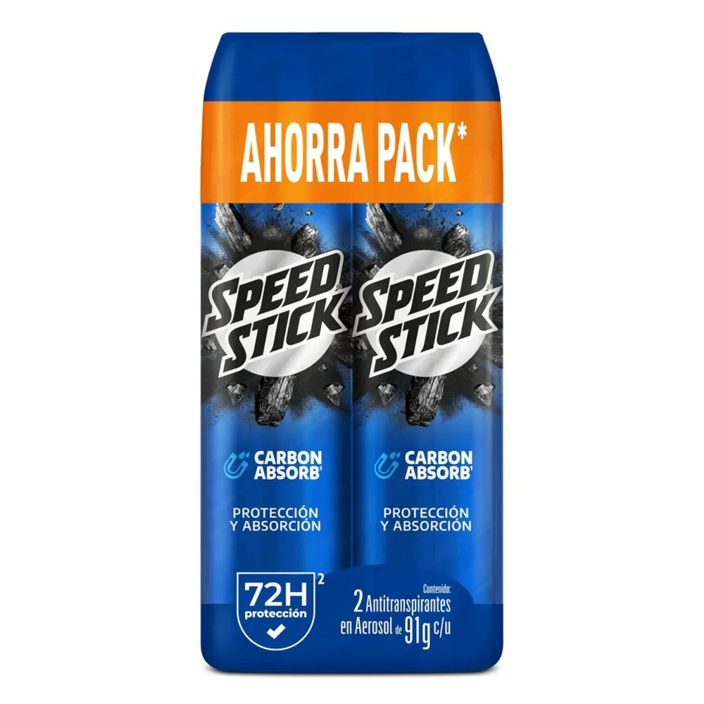 Desodorante Hombre Speed Stick Carbon Absorb Spray 2x91g