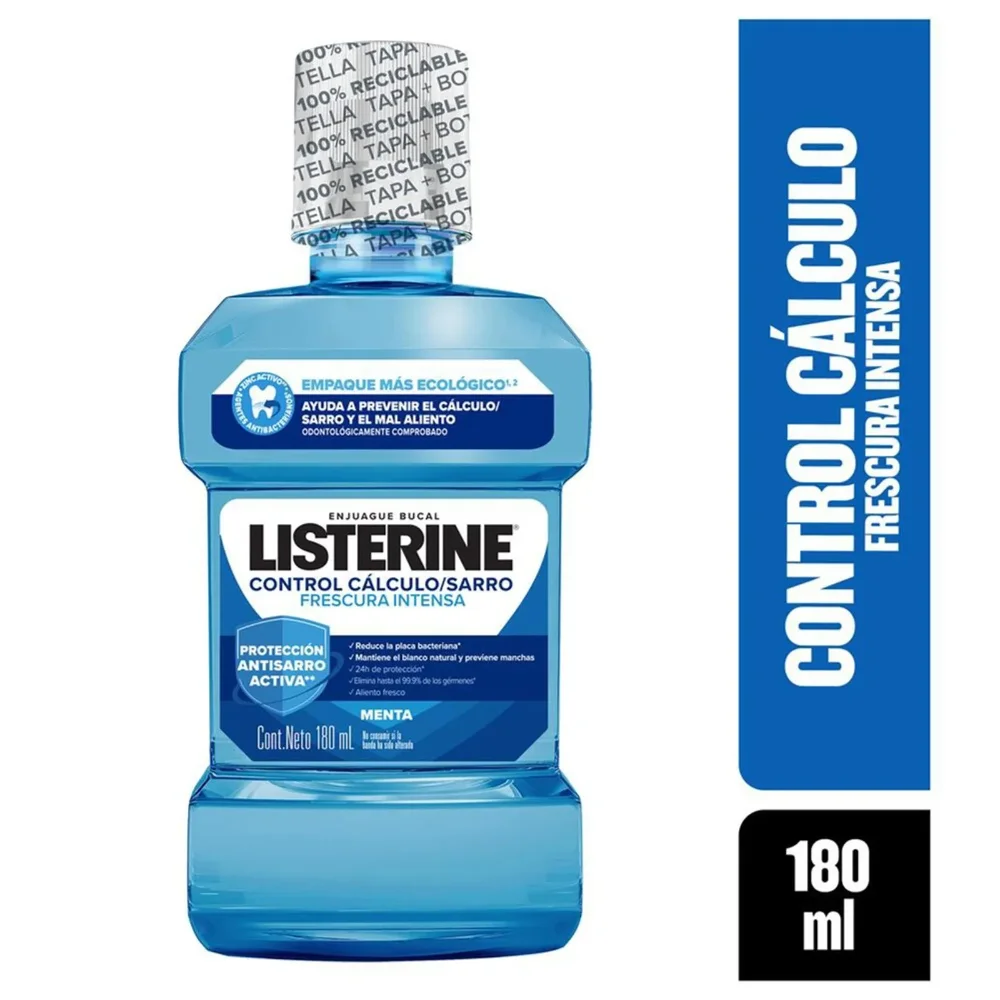 Enjuague Bucal Listerine Control Cálculo/Sarro Frescura Intensa 180ml