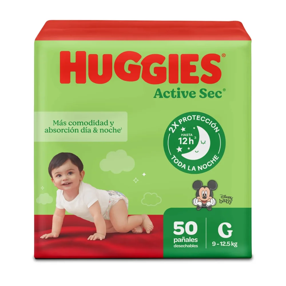Pañales Huggies Active Sec Etapa 3/G Más Comodida y Absorción 50U