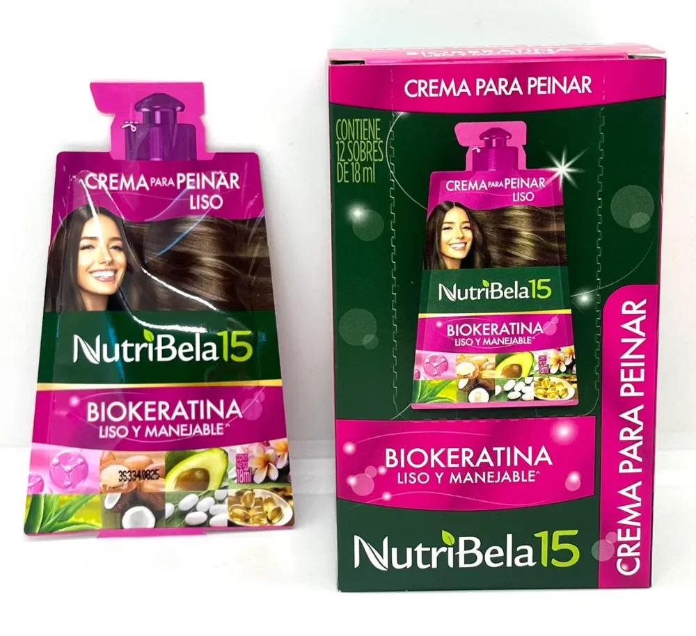CREMA DE PEINAR BIOKERATINA NUTRIBELA SOBRE CAJA *12UN 18ML