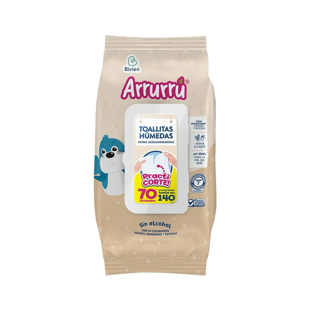Toallitas húmedas Arrurrú avena y karité x70und