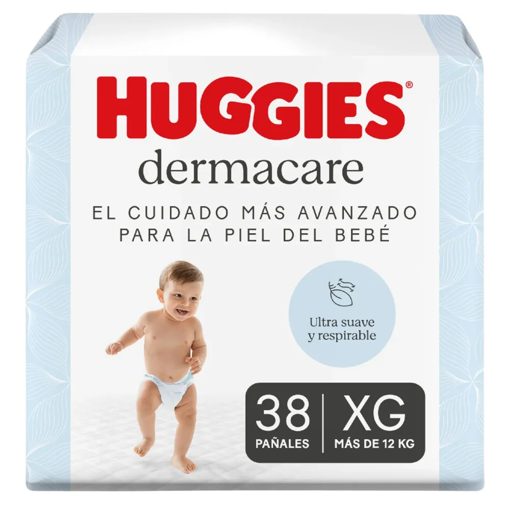 Pañales Huggies Dermacare Etapa 4/XG Cuidado Mas Avanzado para la Piel 38U