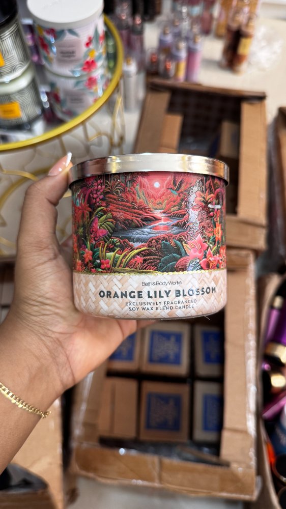 Vela 3 Mechas Orange Lily Blossom 14.5oz - Bath & Body Works