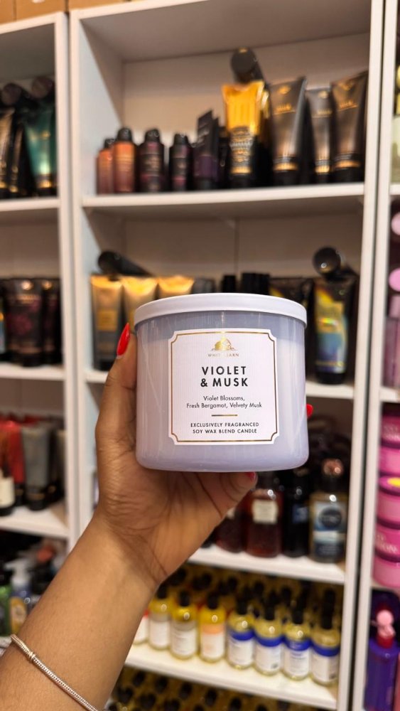 Violet & Musk Vela 3 Mechas 14.5oz - Bath & Body Works