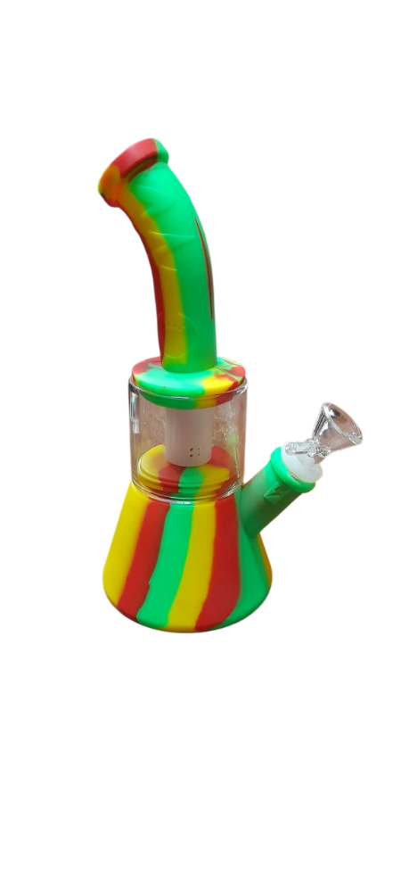 Bong De Silicone Com Vidro 22cm