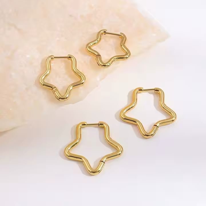 Aritos de acero tendencia estrellitas