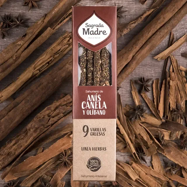 Incenso Sagrada Madre Ervas e Flores Vareta - Anís/Canela/Olíbano