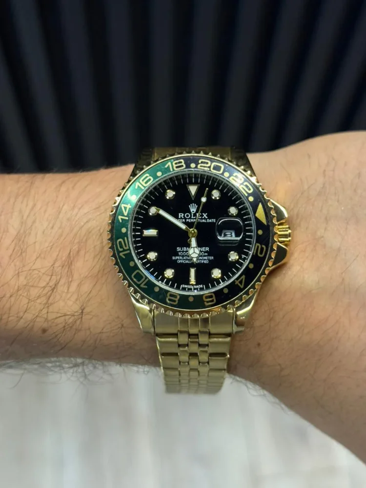 Rolex Master 2 Dorado Tablero Negro Bisel Negro Verde