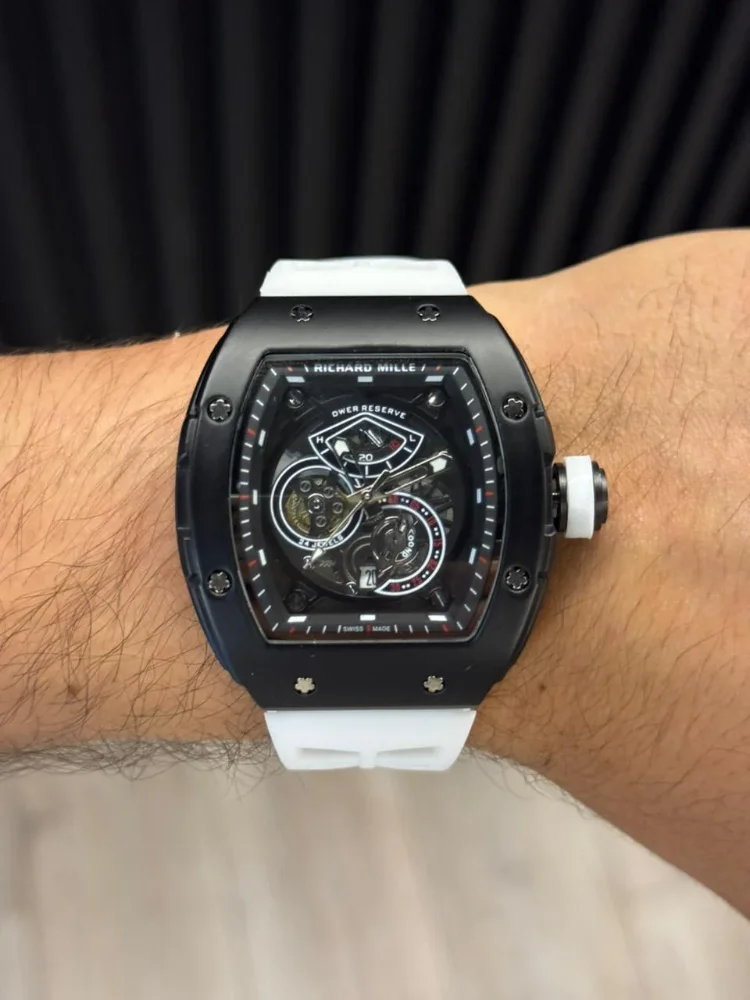 Richard Mille New Goma Blanca Tablero Negro