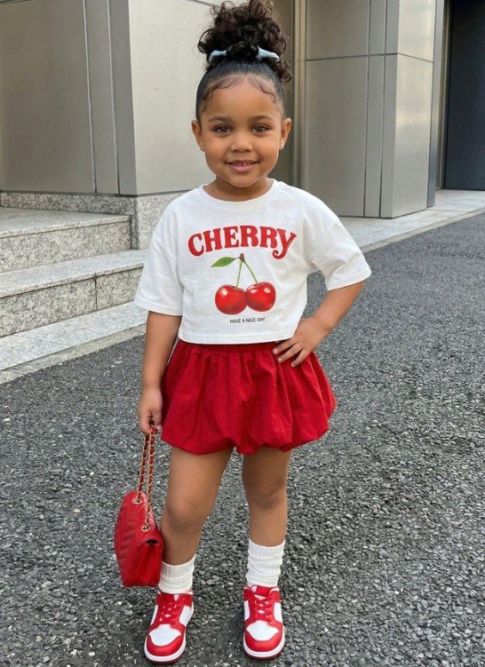 Conjunto Cherry Falda roja