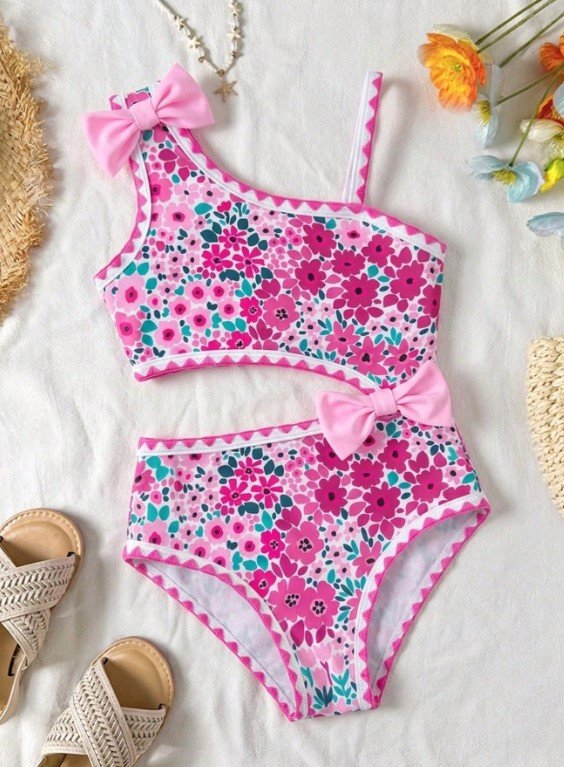 Traje de Bano floral nina