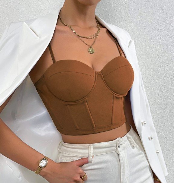 Top Marron Tirantes