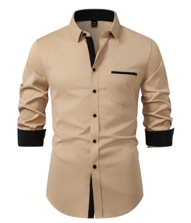 Camisa Manga Larga Botones Negros