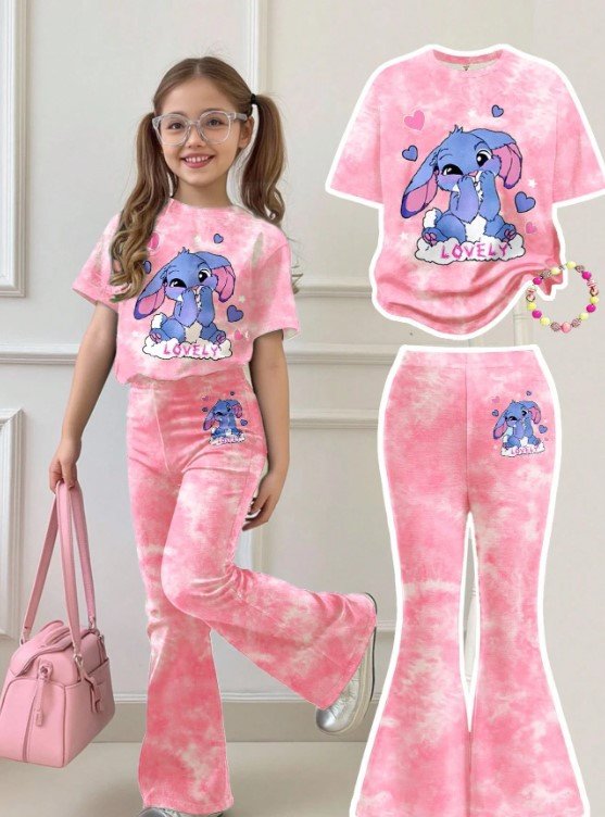 Conjunto nina rosado stich